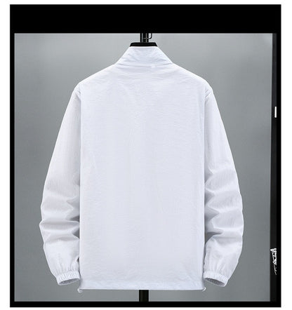 Men Teens Breathable Ultrathin Ultralight Stand Collar Quick Dry Sun-Protective Camping Hiking Jacket Skin Coat Windbreaker