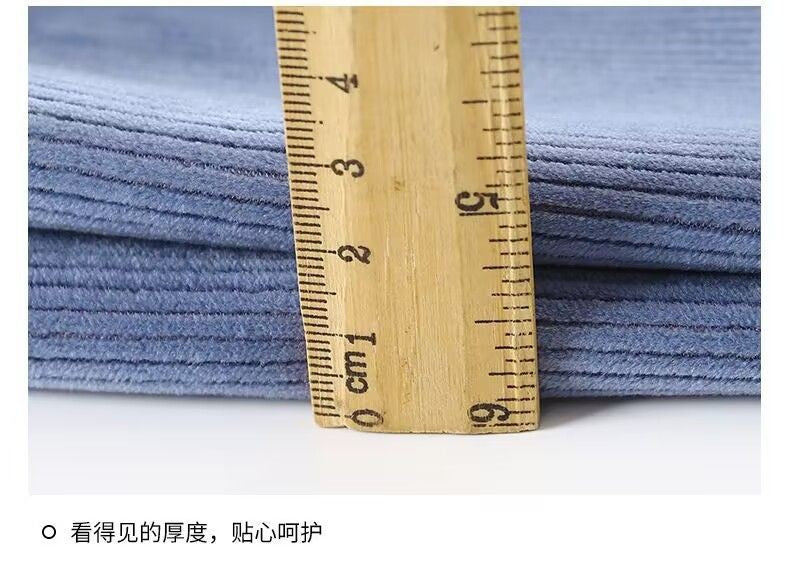 1pcs Boy Girl Winter Velvet Corduroy Kids Pants Little Bear Cartoon Mid Waist Warm Pantalones Baggy Thick Plush Children Trouser