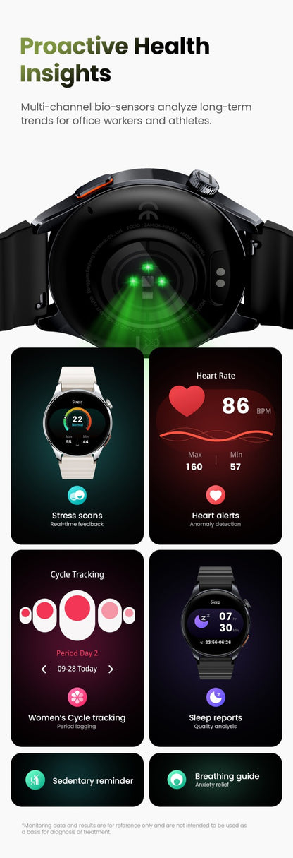 Smartwatch HAYLOU Watch 4S GPS, tela AMOLED HD de 1.43", posicionamento GPS de 5 satélites, mais de 120 modos de treino, relógio inteligente de esporte e fitness