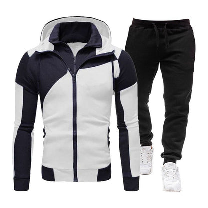 Spring Autumn 2020 Men's Sweat Suit Set Tracksuit Men Outfit Full Sleeve Tops with Hood Outdoor Sport Wear Men's Hooded Suit