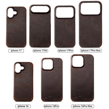 Capa Magsafe para iPhone 15 16 17 Pro Max Air Couro Genuíno Envelhecido Bovino de Grão Integral de Luxo Retrô Capa Magnética