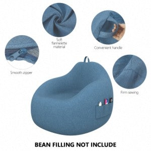 Large Bean Bag Lazy Seat Chair Sofa Cover Couch Soft Fluffy Breathable Adult Child Tatami Living Room Decorative Outdoor