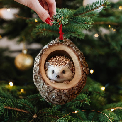 New Animal Christmas Ornaments 2D Flat Acrylic Bird Pendant Owl Squirrel Bunny  Pendant Christmas Tree Decoration Xmas Hanging