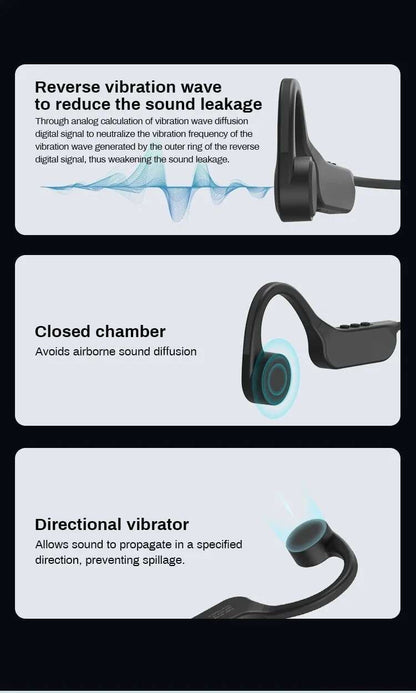 B33 Bone Conduction Earphones Bluetooth 5.4 Wireless Headphones HD Clear Mic Sports Headset for Workout Running Driving