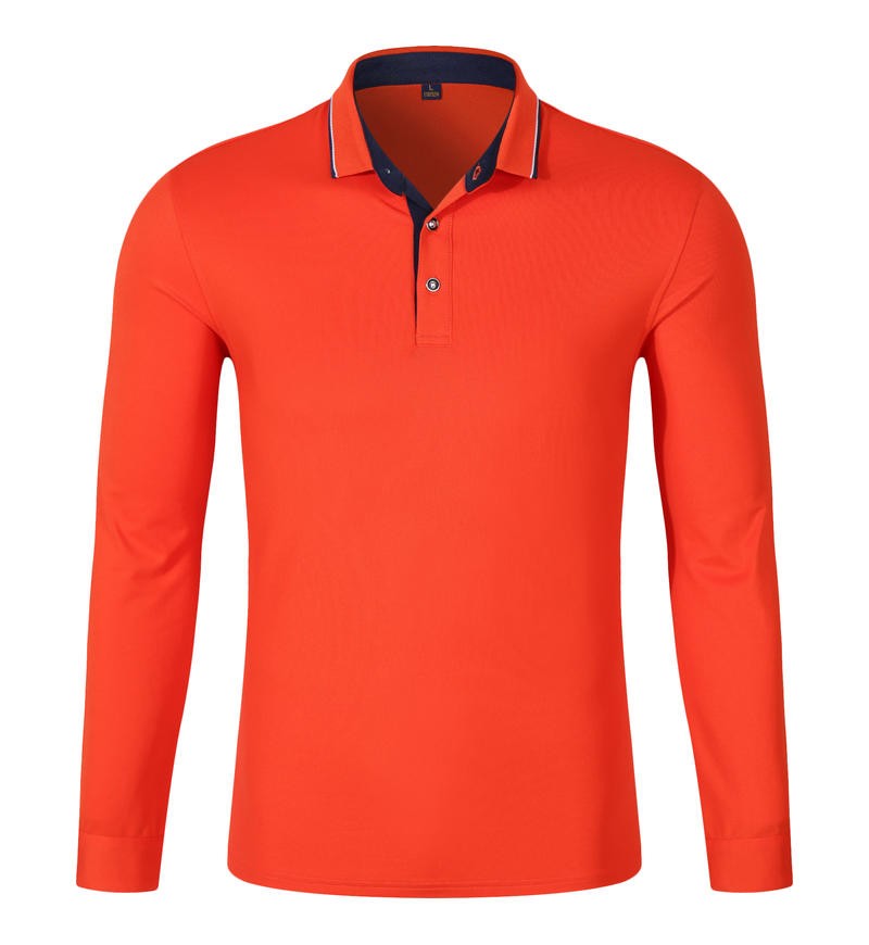 Cotton long sleeved T-shirt shirt polo shirt can print embroidered logo Spring and Autumn men's and women's work clothes