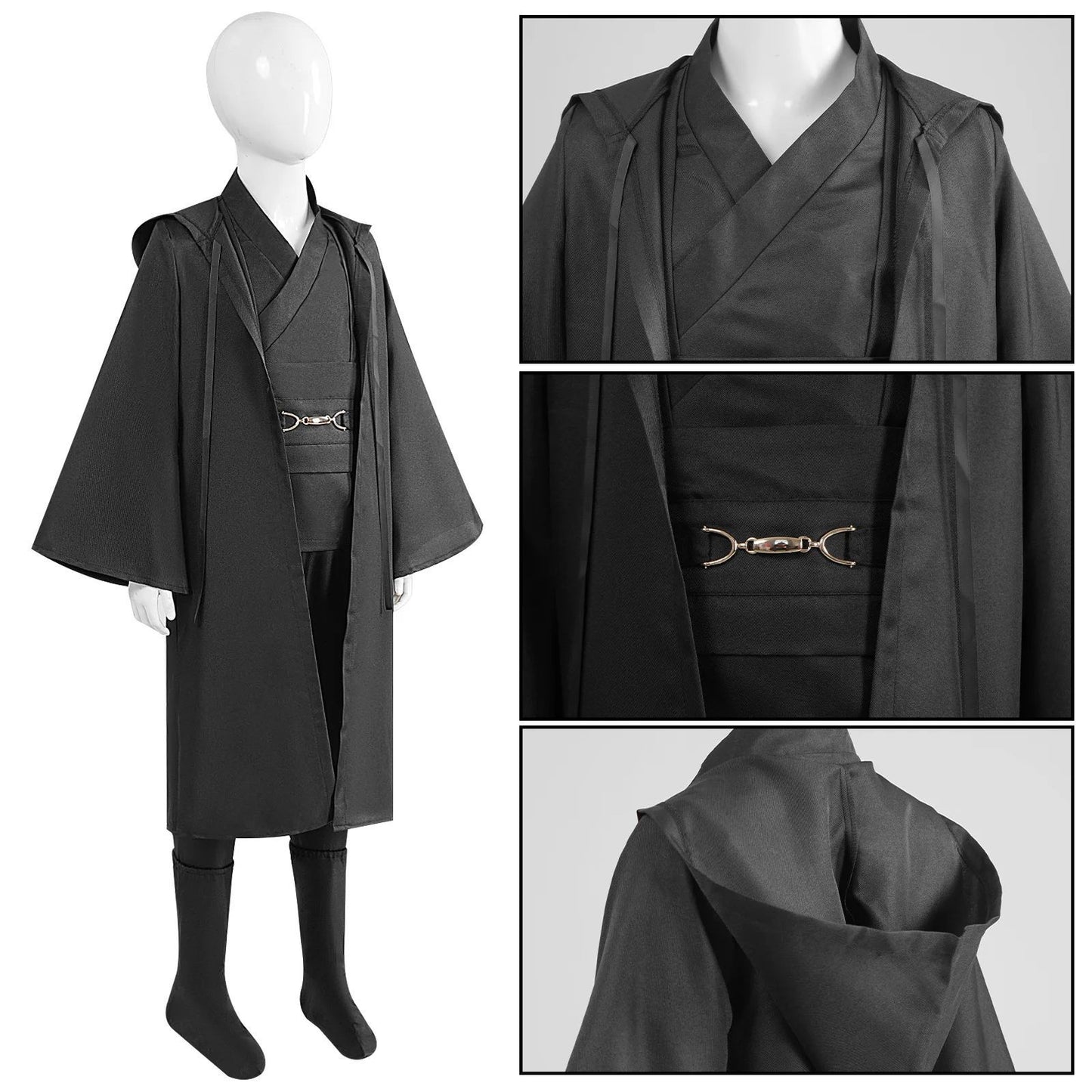 Obi Wan Kenobi Jedi Warrior Cosplay Costume Adult Kids Unisex Cloak Friar Uniform Robe Full Set Halloween Carnival Outfits