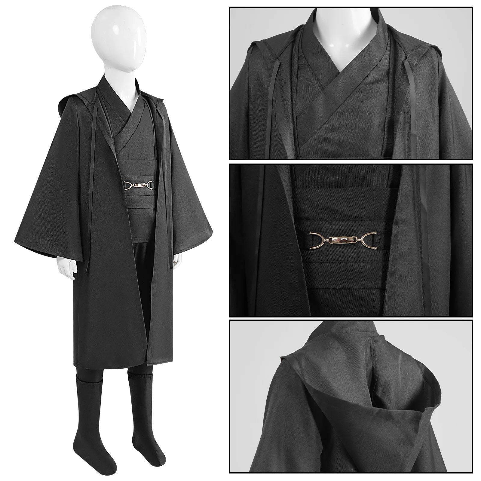 Obi Wan Kenobi Jedi Warrior Cosplay Costume Adult Kids Unisex Cloak Friar Uniform Robe Full Set Halloween Carnival Outfits
