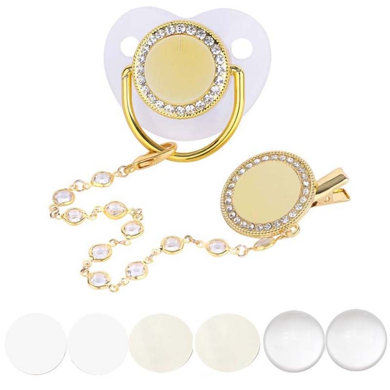 New Blank Baby Pacifier Clip Holder Set Personalized Newborn Dummy BPA Free Luxury Silicone Infant Teether Baby Soother