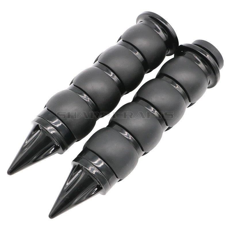 1" 25mm & 7/8'' 22mm Billet Rubber Flame Spike Hand Grips For Harley Honda Kawasaki Suzuki Yamaha  Bikes Cruiser Chopper Custom