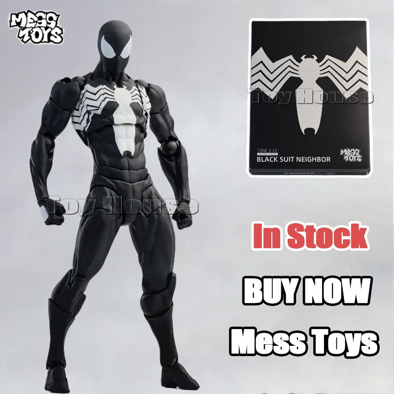 NOVO Boneco de Ação Spider de Brinquedo Anime Terno Preto Vizinho Symbiote Aranha Escarlate Kaine Parker Aranha Vermelha Preta