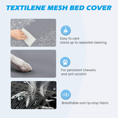 Cama Elevada para Cães, Cama Suspensa Refrescante para Animais de Estimação com Tela de Malha Respirável Lavável e Resistente a Mordidas e Estrutura de Metal, Cama Portátil para Cães