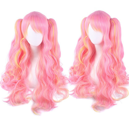 Cosplay Anime Wig Lolita Cute Lolita Double Ponytail Long Curled Hair Fake Hair Synthetic fiber wig