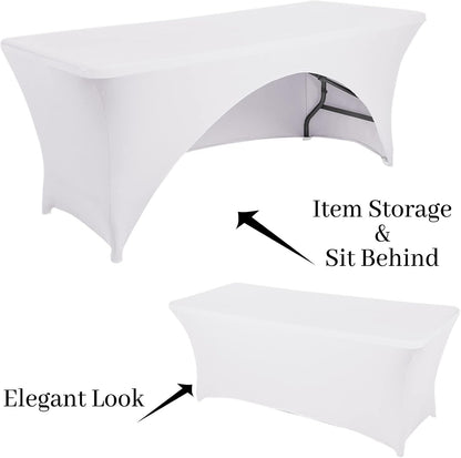 Wedding Spandex Table Cloth Cover Rectangular One Side Open Hotel Banquet Birthday Party Show Decoration Nice Look Design