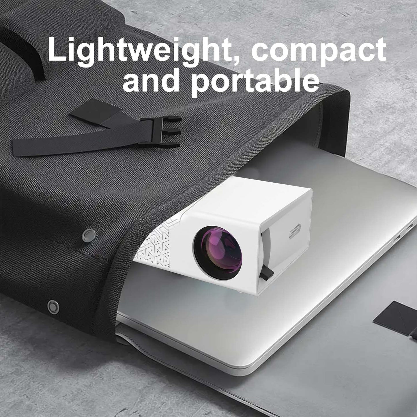 Mini Portable Projector Palm Size with USB HDMI Interface, Compact Home Video Projector for Indoor Use