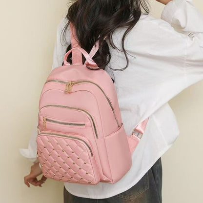 Casual Classic Vintage Backpack Elegant Multiple Pockets Women Backpack Adjustable Straps School Bag Girls
