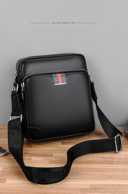 Famous Brand Small Men's Bag Genuine Leather Men Shoulder Bag Messenger Bag Fashion Business Man Crossbody Bag Cowhide Briefcase