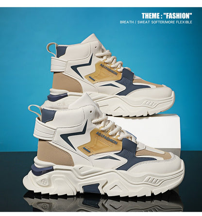 Fashion Thick Soled Men's Sneakers Height Increasing Shoes Casual Sports Shoes Versatile Men's Shoes Platform Skateboard Shoes