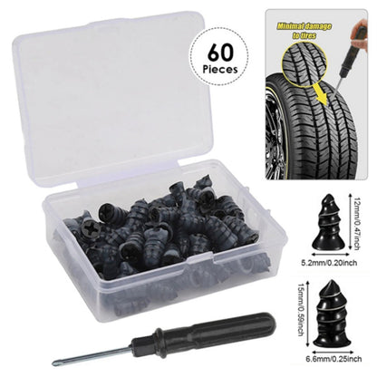 Kit Reparo Pneu 60 Peças DIY Furo Pneu Carro Caminhão Moto Casa Plug Remendo Borracha Pregos Acessórios Pneu Carro