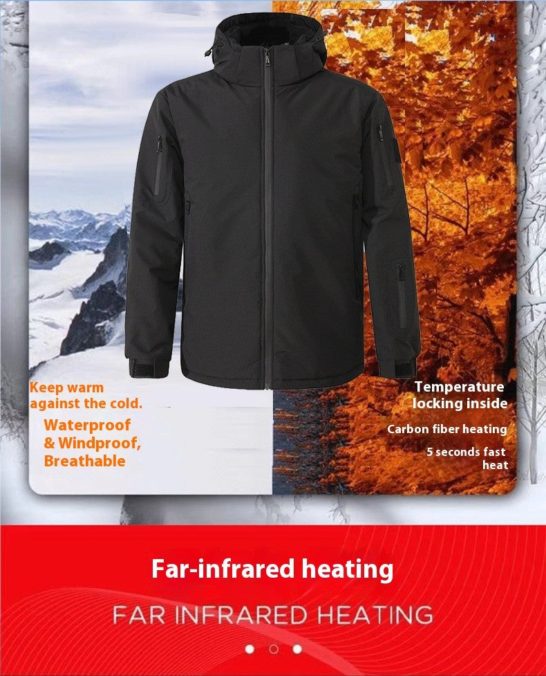 Smart Graphene Heating Jacket Outdoor Unisex Fleece Lined Electric USB Warmth Motorcycle Rider Vest Cycling Traveling Jacket