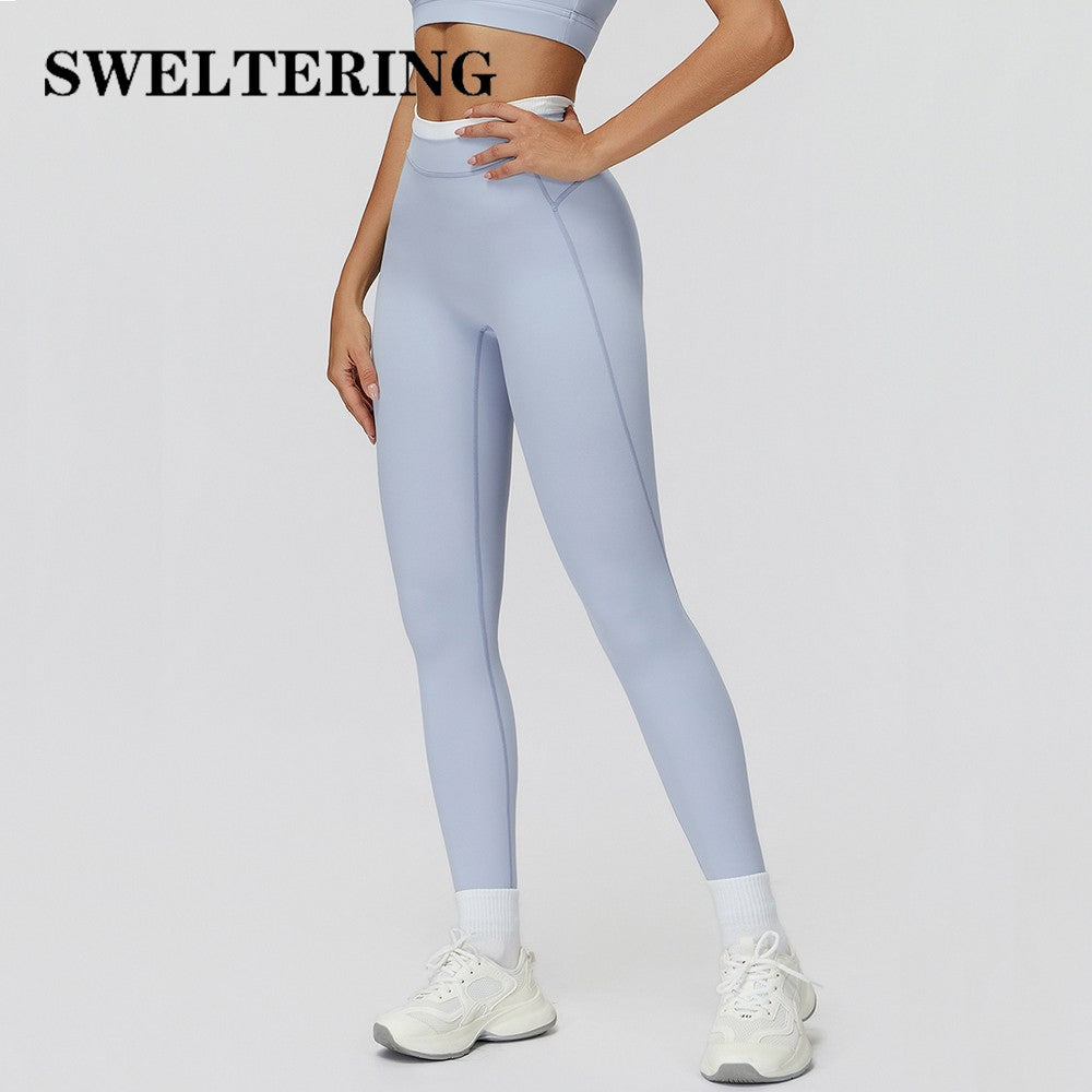 High Waist Fitness Sports Leggings Solid Yoga Leggings Women Gym Workout Trousers Female Quick Dry Push Up Slim Yoga Pants