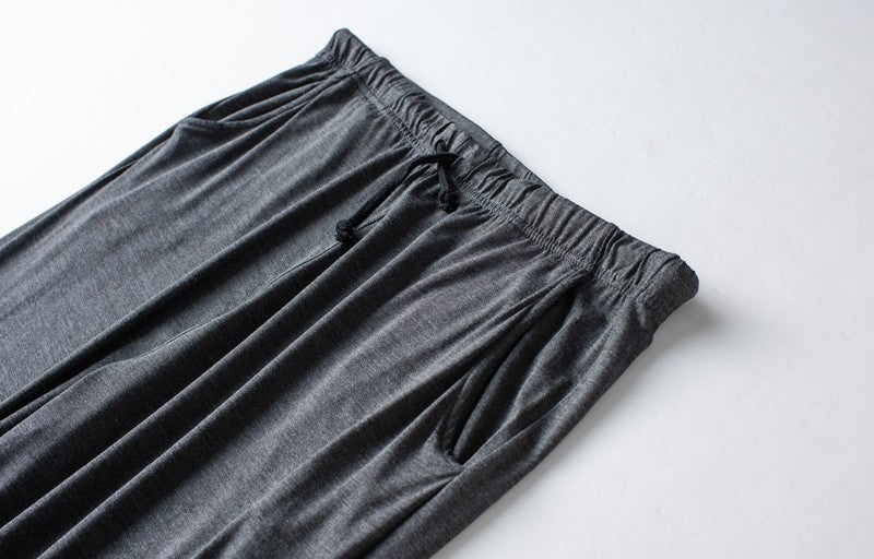 Men's spring and summer new modal pajamas two-piece short-sleeved trousers thin large size loose sports home wear suit sleepwear