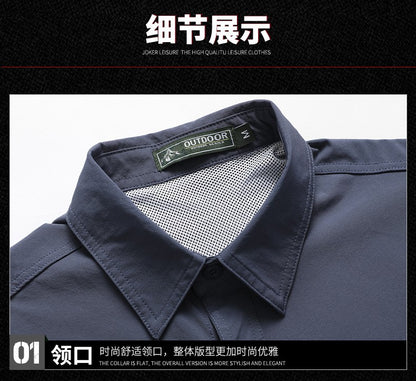 Summer Men Short Sleeve Shirt Men Breathable Tactical Work Shirt Tops Outdoor Casual Quick Dry Multi-pocket Camping Cargo Shirts