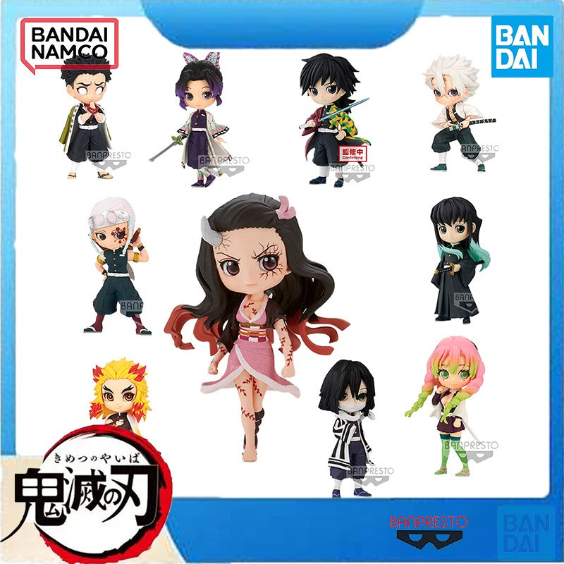 Bandai Oficial Demon Slayer Q posket Petit - Nove Hashiras e Nezuko - Kyojuro Rengoku, Mitsuri Kanroji, Miniatura Oficial