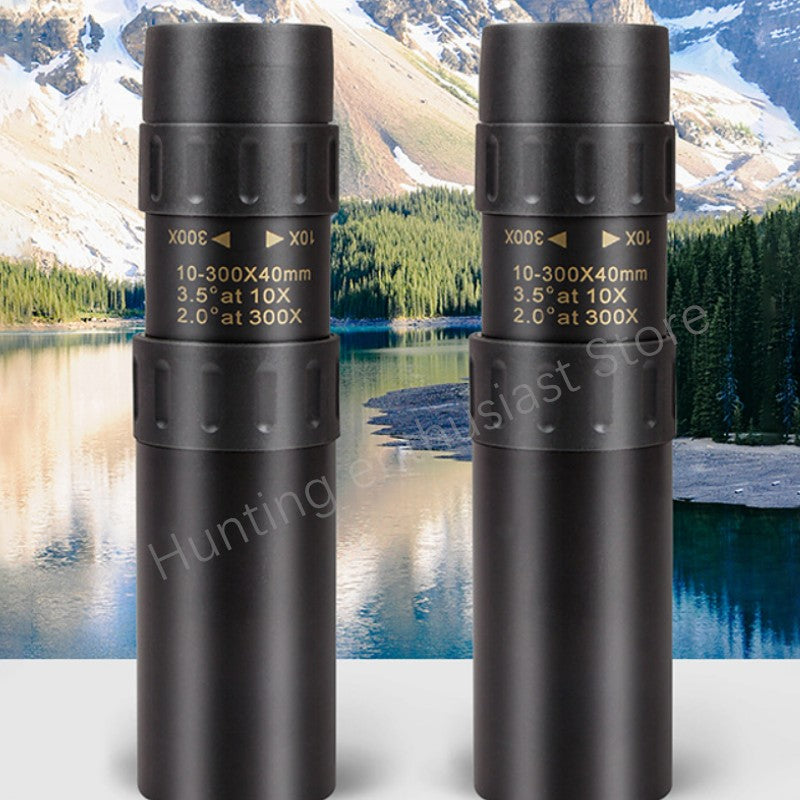 Telescópio monocular profissional com função de zoom 10-300X de alta definição e poderoso controle remoto binocular com prisma BAK4