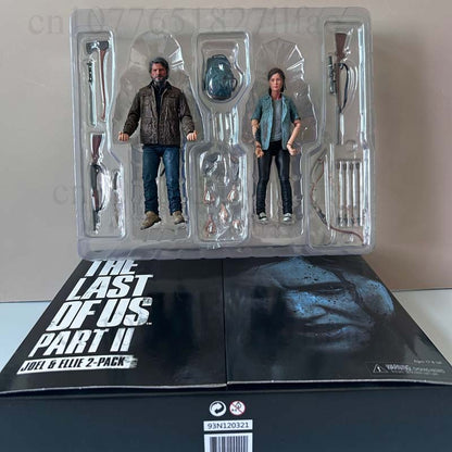 NECA The Last Of Us Part 2 Joel Ellie Com Arco Boneco de Ação 18cm Conjunto de 2 Peças Brinquedo Modelo Articulações Móveis Boneca Decoração de Quarto Presente