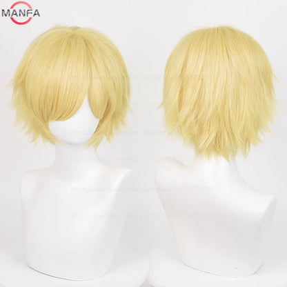 Anime 30cm Curta Reta Peruca Cosplay Preto Branco Verde Marrom Roxo Azul Cinza Vermelho Dourado Homens Mulheres Cabelo Sintético Resistente ao Calor