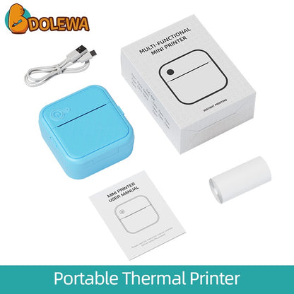 DOLEWA D8 Portable Mini Printers Wireless Bluetooth Inkless Sticker Maker Printer Tag Price Machine for Office School Kitchen