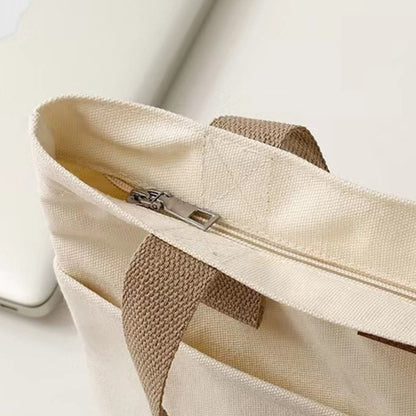 Women's Tote Bag Canvas Sewing Thread Large Capacity Advanced Sense Handbag Convenient Practical Female's Commuter Bag