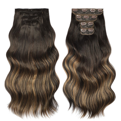 Bio Body Wave Clip in Hair Extensions 22 polegadas 4 peças/lote 220g Macio Natural Fibra Sintética Resistente ao Calor Clip in