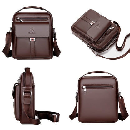 High Quality Men Shoulder Bag Men PU Leather Flaps Men's Crossbody Bags Business Flap Male Solid Messenger Bag Travel Bag