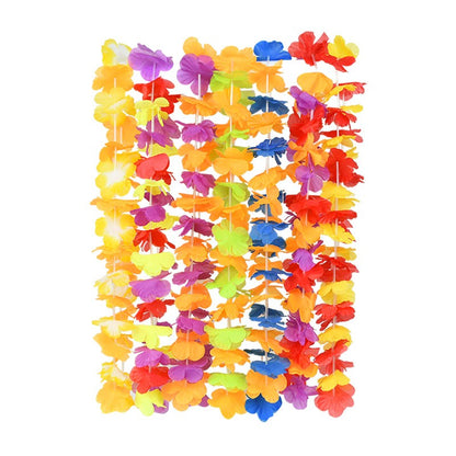 10/20/50pcs Hawaiian Flower Wreath Necklace Summer Tropical Birthday Party Decoration Luau Wedding Artificial Flower Garland Lei