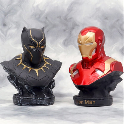 Iron Man Panther Bust Anime Figure Statue marvel Avengers Large Figure Living Room Ornament Resin Collection Gift Toys