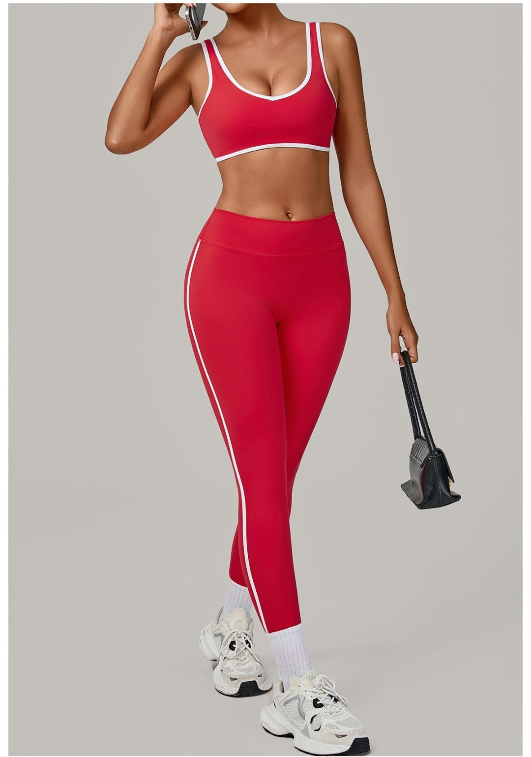 Yoga Suit Sports Fitness High Waist Peach Hip Tight Removable Padding Sports Bra Outfit Running Workout Clothes Gym Leggings Set