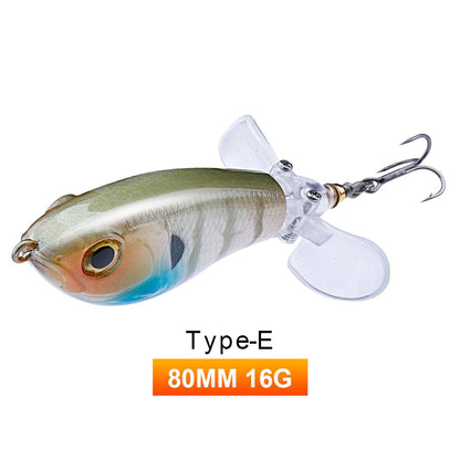 Iscas de Pesca TREHOOK 9g/16g de Superfície Whopper Popper Cauda de Hélice Dupla Giratória Isca Artificial Flutuante