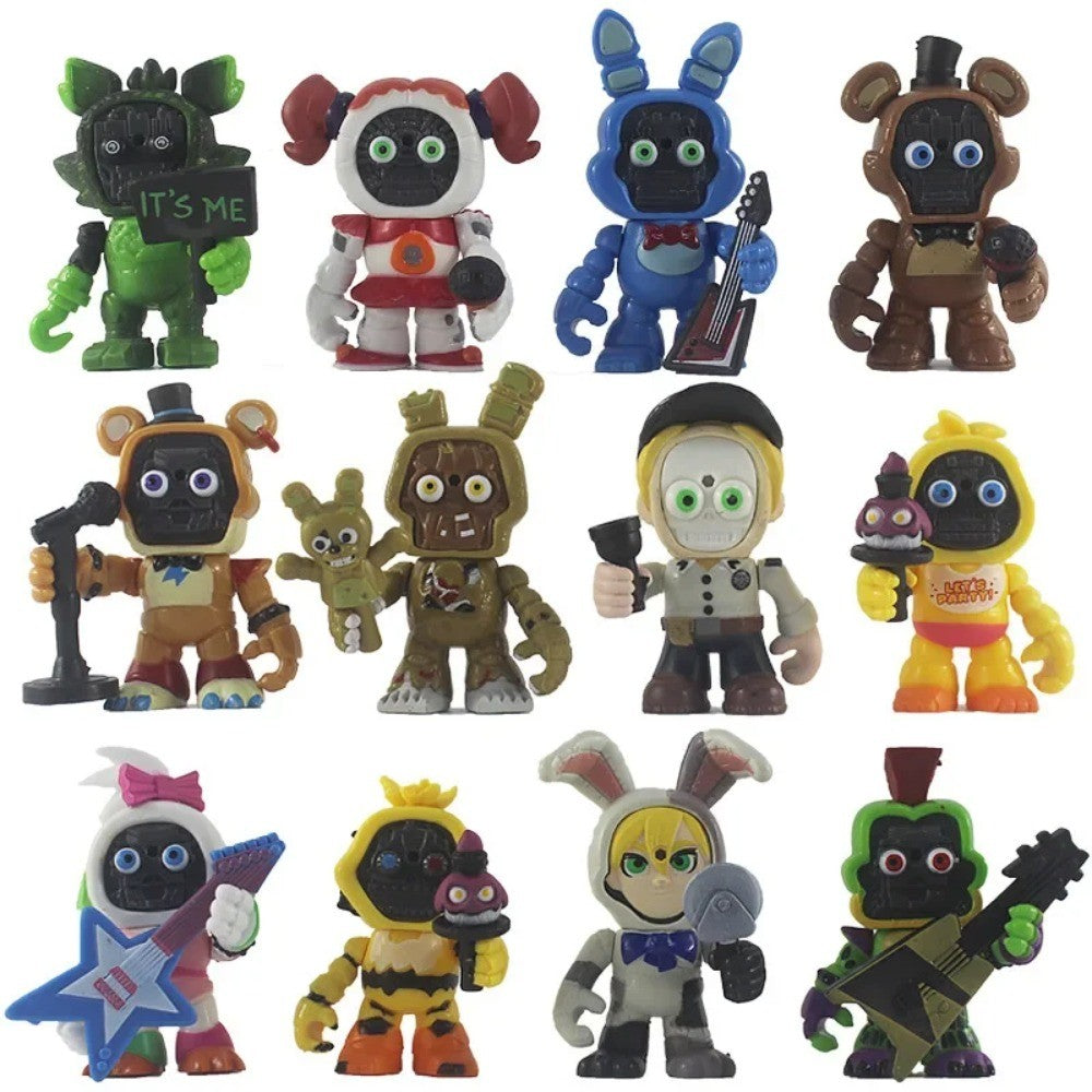 Jogo FNAF Panic Brinquedo da Meia-Noite Urso Foxy Chica Fazbear Bonnie Troca Máscaras Boneco de Ação Anime 1 PÇ Enviada Aleatoriamente