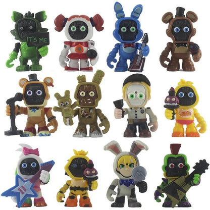 Jogo FNAF Panic Brinquedo da Meia-Noite Urso Foxy Chica Fazbear Bonnie Troca Máscaras Boneco de Ação Anime 1 PÇ Enviada Aleatoriamente