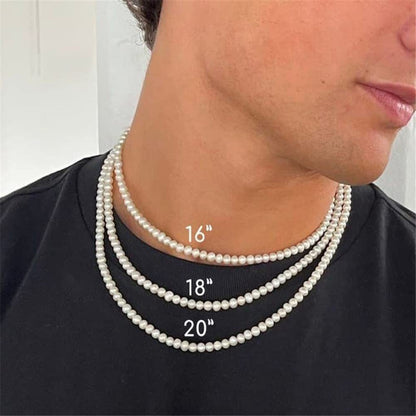 Colar Elegante de Pérola Branca Artificial 1 Peça Gargantilha Corrente de Contas para Homens e Mulheres Presente de Joia da Moda