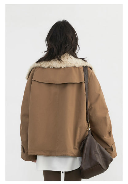 CHIC VEN Women Coats Streetwear Loose Casual New Retro Motorcycle Cotton Jacket Thick Warm Female Overcoat Autumn Winter 2024