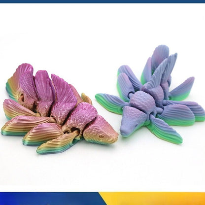 3D Printed Goldfish with Figures Multi-joint Movable Simulation Fish for Home Accessories Kids Gift Living Room Decoration& Gift