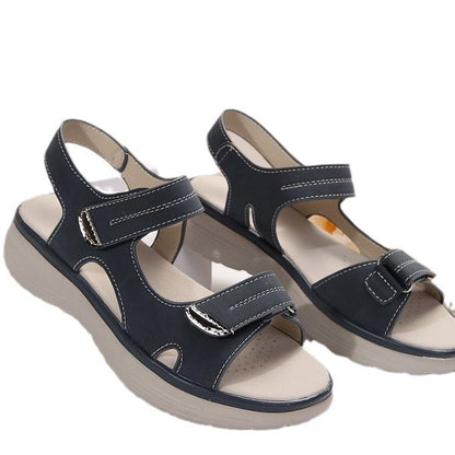 Summer 2024 New Sandals for Women Sports Style Wedge Heels Light Velcro Plus-size Slippers for Women