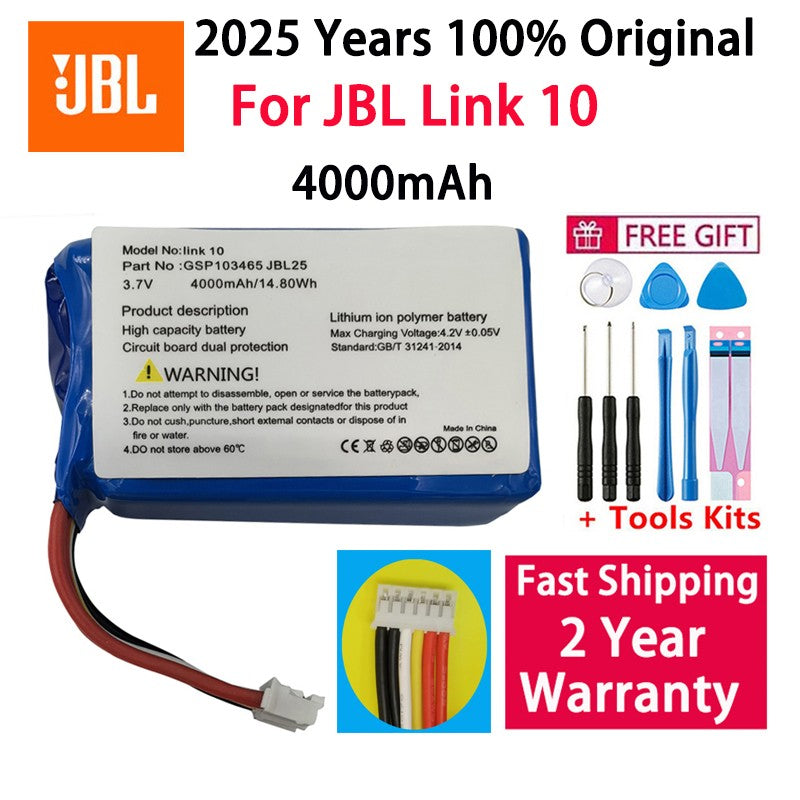 Bateria Original Recarregável 2025 Anos para Caixa de Som JBL Link 10 20 Clip Charge Boombox Pulse Xtreme Flip 1 2 3 4 5 6 Bateria