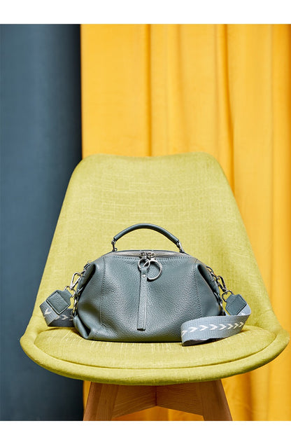 Zency Women's Handbag Genuine Leather Cowhide Cross Body Bags Ladies Shoulder Top Handle Satchel Trendy 2025 Pillow Bags Shopper