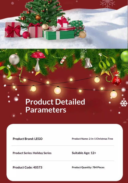 Lego 40573 Árvore de Natal 40611 O Ano do Dragão Brinquedos de montar quebra-cabeça infantil Presente de Natal