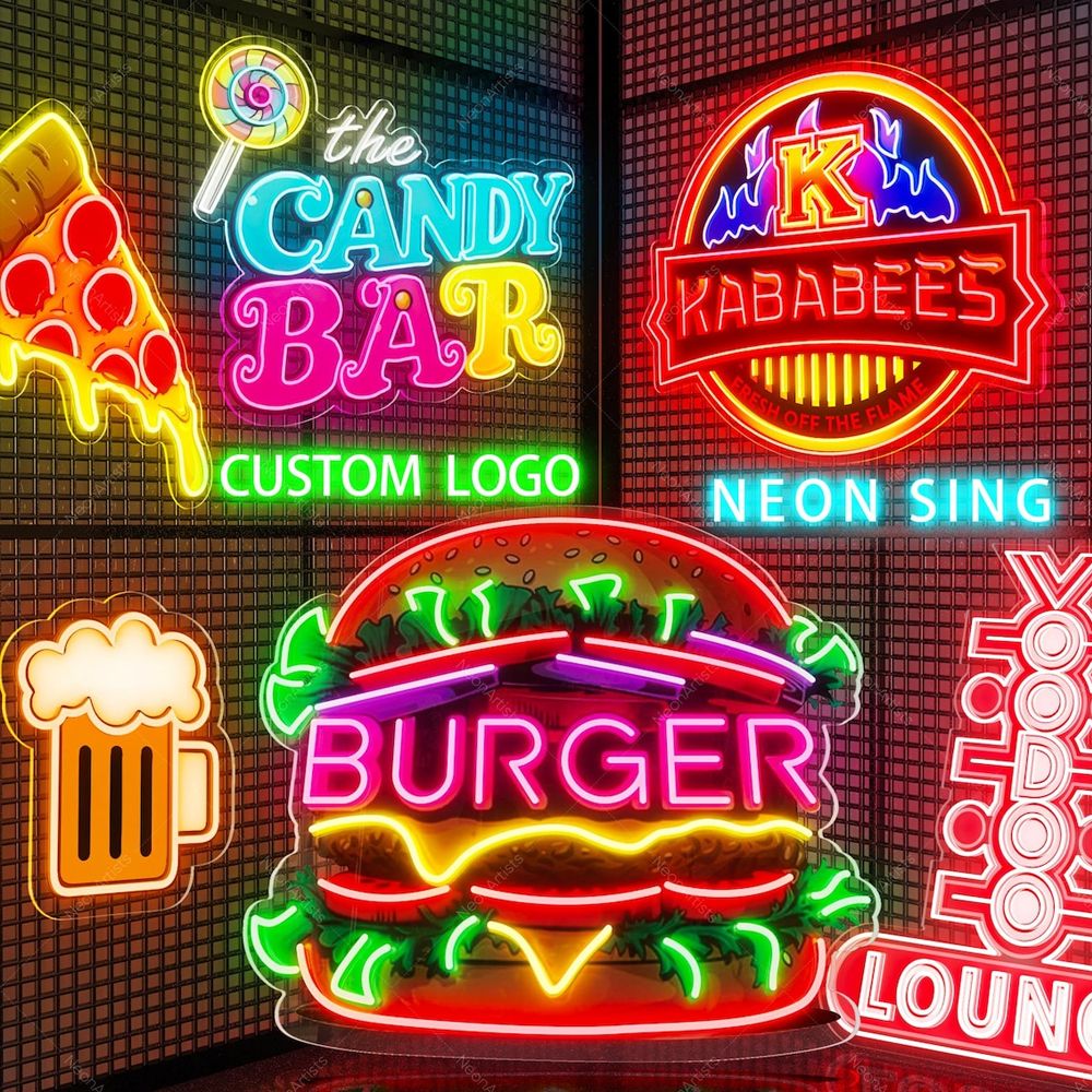 Custom Acrylic Sign UV Neon Sign Business Decor Logo Beauty Salon Nail Hair Studio Custom Company LED Neon Light Dropshipping