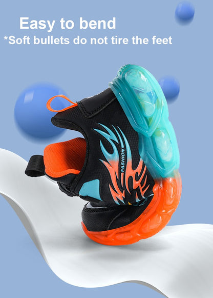 New Anti-skid Leather Kids Sneakers for Boys Running  Walking Lightweight Casual Shoes With Fashion Dragon Pattern Size 28-39