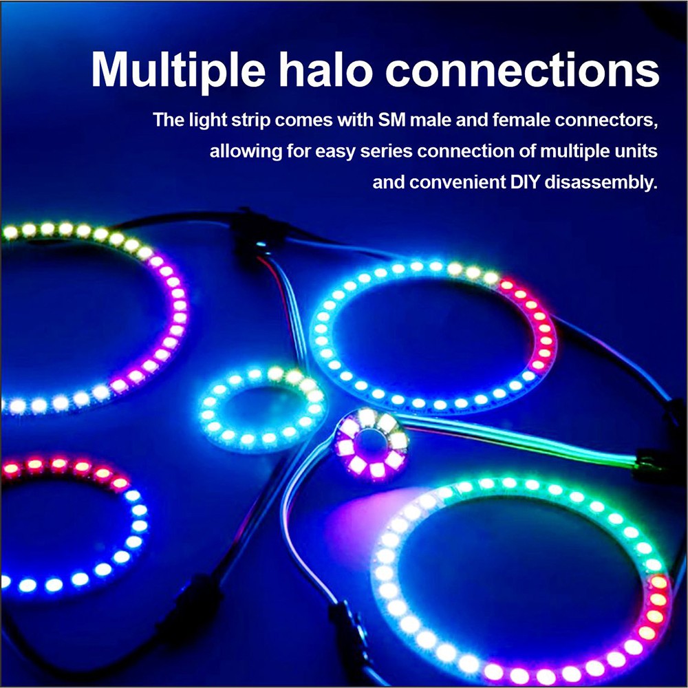 DC5V WS2812B Pixel Ring LED Panel Light Individual 8/16/24/35/45/128 LED Addressable WS2812 IC 5050 RGB LED Ring Module